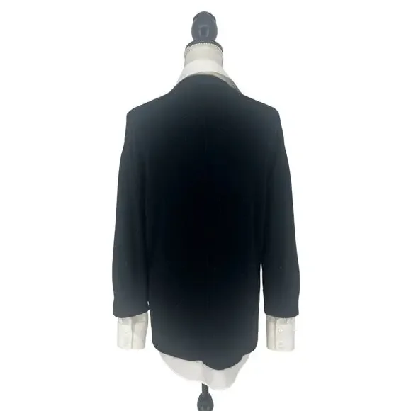 Brochu Walker Looker Layered V Neck Sweater Black Mixed Media XS - Picture 13 of 16